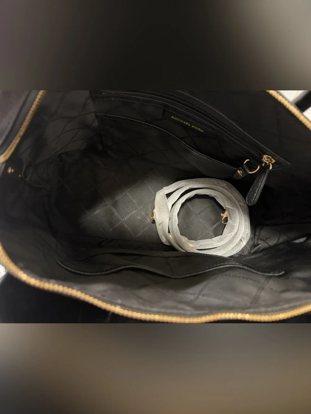 Michael Kors Mercer Large Black Belted Satchel w/ Gold Hardware
